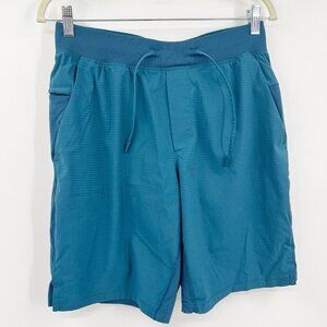 Men's Lululemon T.H.E Short 9" Pique Mesh Medium Teal Lined Shorts Athletic